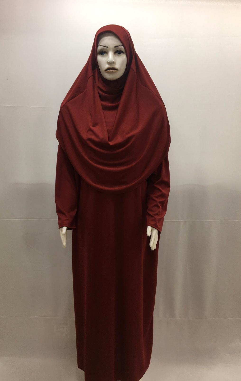 Tek Parça Pratik Başörtülü Robalı Namaz Elbisesi
